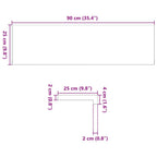 Davanzali 2 pz Marrone Chiaro 90x25x2 cm Legno Massello Rovere