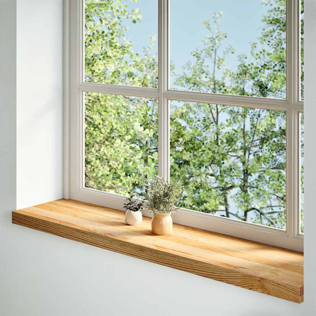Davanzale in Legno Massello Rovere 100x25x2cm Marrone Chiaro - 2 Pezzi