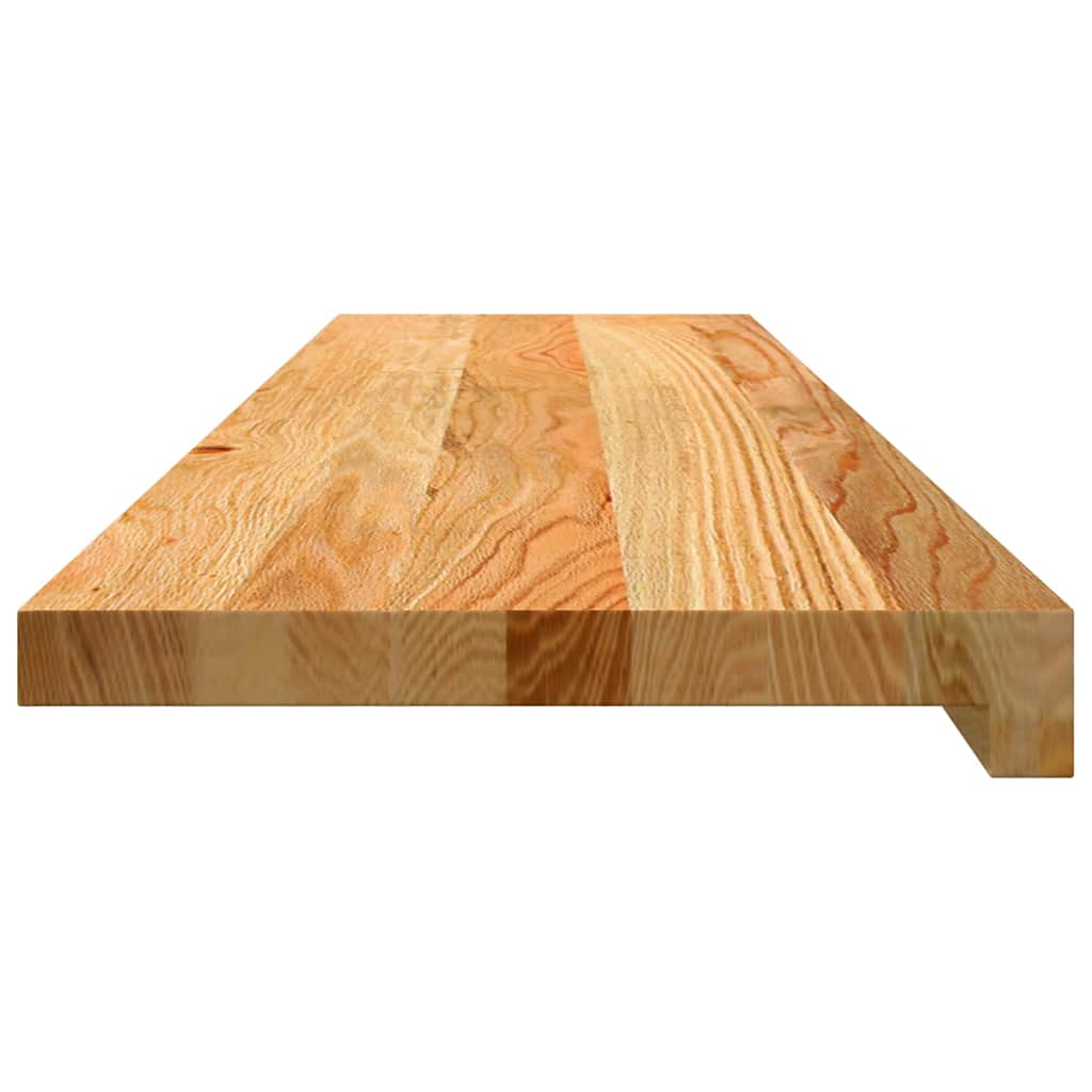 Davanzale in Legno Massello Rovere 100x25x2cm Marrone Chiaro - 2 Pezzi
