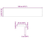 Davanzale in Legno Massello Rovere 120x25x2cm Marrone Chiaro (Set 2 pz)