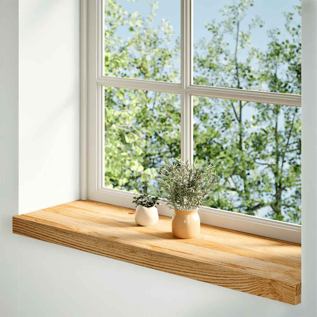 Davanzale in Legno Massello Rovere 80x30x2 cm Marrone Chiaro - 2 pezzi