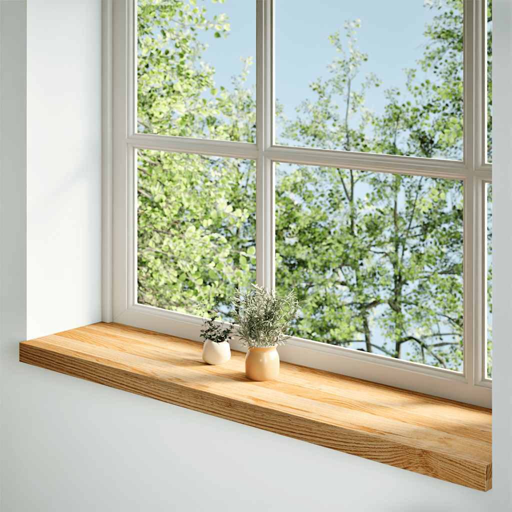 Davanzale Rovere Massello 100x30x2 cm Marrone Chiaro - Set 2 Pezzi