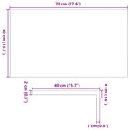 Davanzale in Legno Massello Rovere 70x40x2 cm Marrone Chiaro - Confezione 2 pz