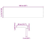 Davanzale Rovere Massello 160x40x2 cm Marrone Chiaro - Set 2 Pezzi