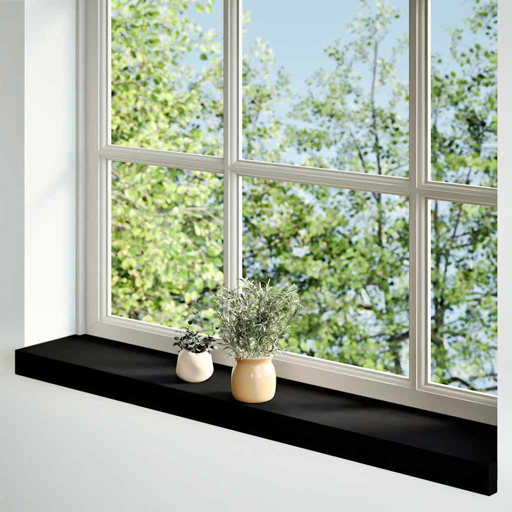 Davanzali 2 pz Legno Massello Rovere Marrone-nero 80x15x2 cm