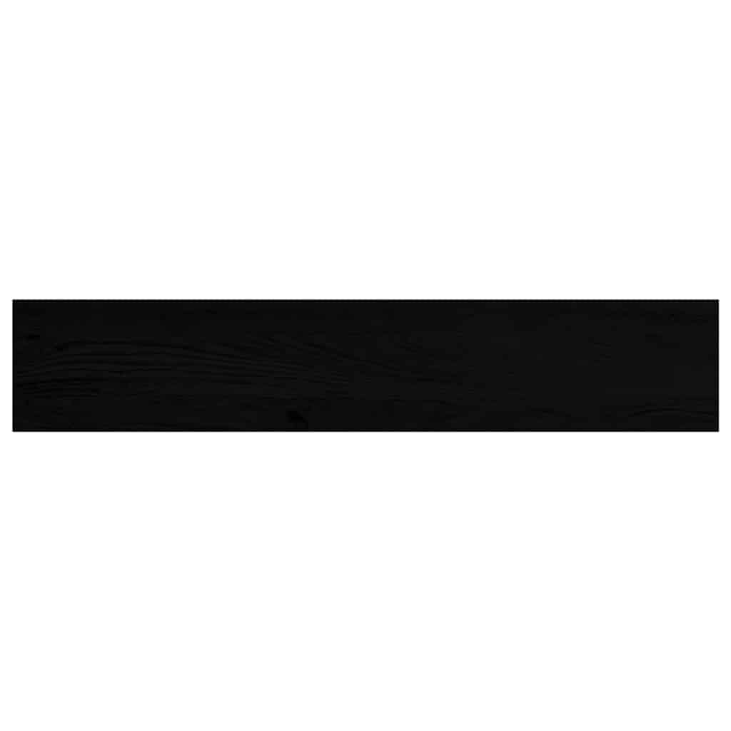 Davanzali 2 pz Legno Massello Rovere Marrone-nero 80x15x2 cm