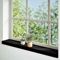 Davanzale in Legno Massello Rovere 90x15x2 cm Marrone-nero - Confezione 2 pz