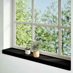 Davanzale in Legno Massello Rovere 90x15x2 cm Marrone-nero - Confezione 2 pz