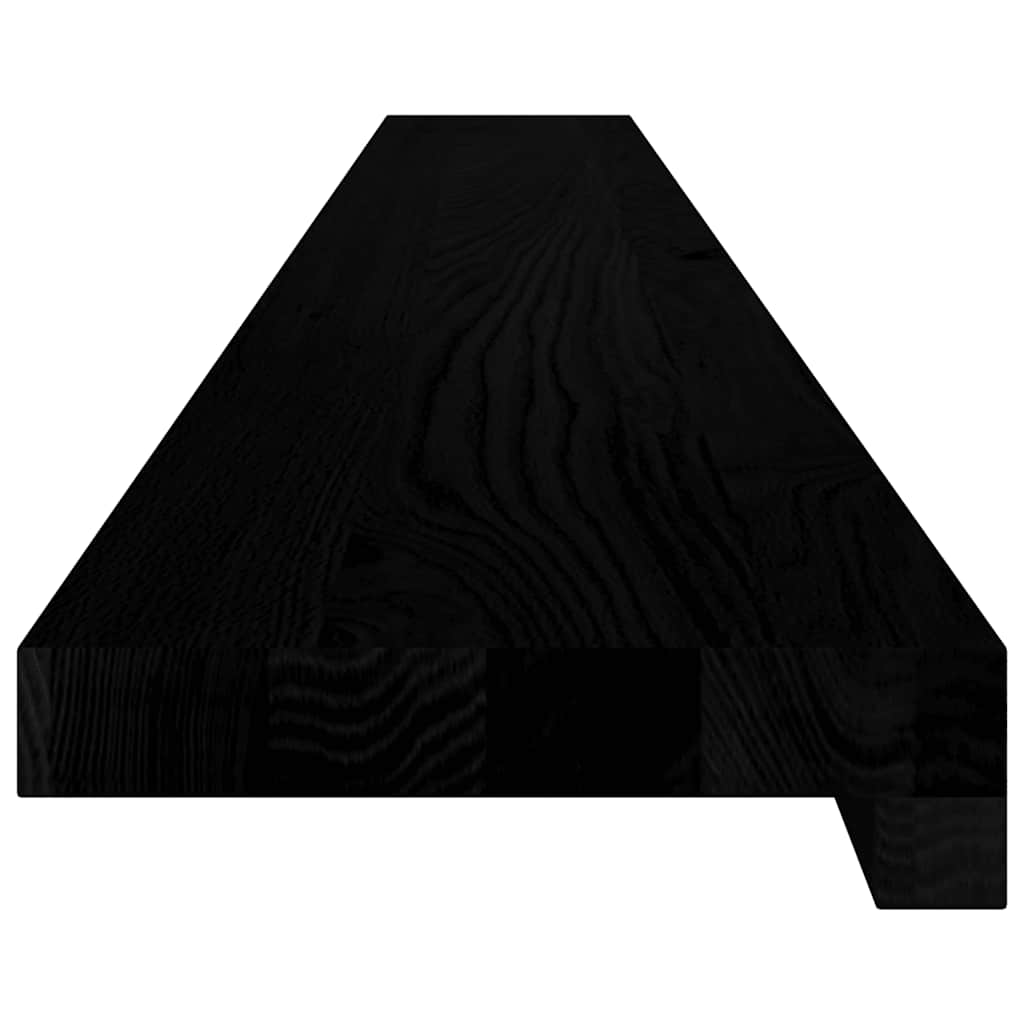 Davanzali in legno massello rovere 140x15x2 cm marrone-nero set 2 pz