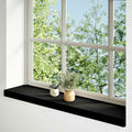 Davanzale in legno massello di rovere 90x20x2 cm marrone-nero (confezione 2 pz)