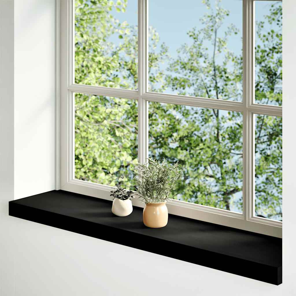 Davanzale in legno massello di rovere 90x20x2 cm marrone-nero (confezione 2 pz)