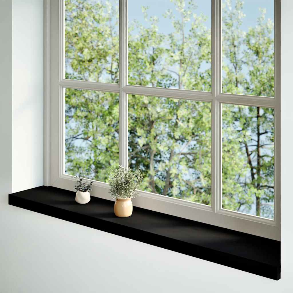 Davanzali 2 pz Legno Massello Rovere Marrone-nero 110x20x2 cm