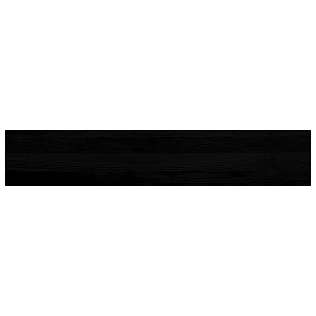 Davanzali 2 pz Legno Massello Rovere Marrone-nero 110x20x2 cm