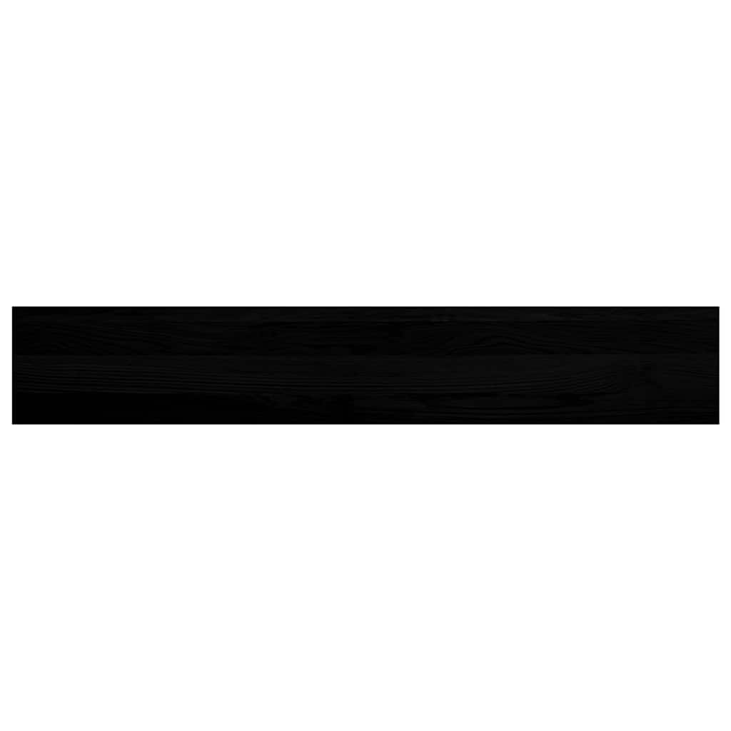 Davanzali in Legno Massello Rovere 120x20x2 cm Marrone-nero - Set 2 Pezzi