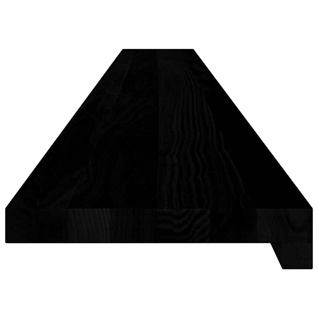 Davanzali in legno massello di rovere 160x20x2 cm marrone-nero 2 pezzi