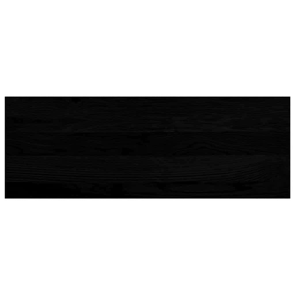 Davanzale in Legno Massello Rovere 70x25x2 cm Marrone-nero - Confezione 2 pz