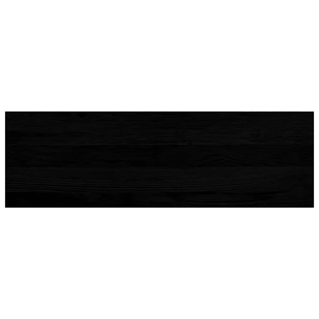 Davanzale in Legno Massello Rovere 80x25x2 cm Marrone-nero - Confezione 2 pezzi