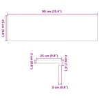 Davanzali 2 pz Marrone-nero 90x25x2 cm Legno Massello Rovere