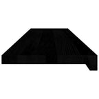 Davanzale in Legno Massello Rovere 100x25x2 cm Marrone-nero - Set 2 Pezzi