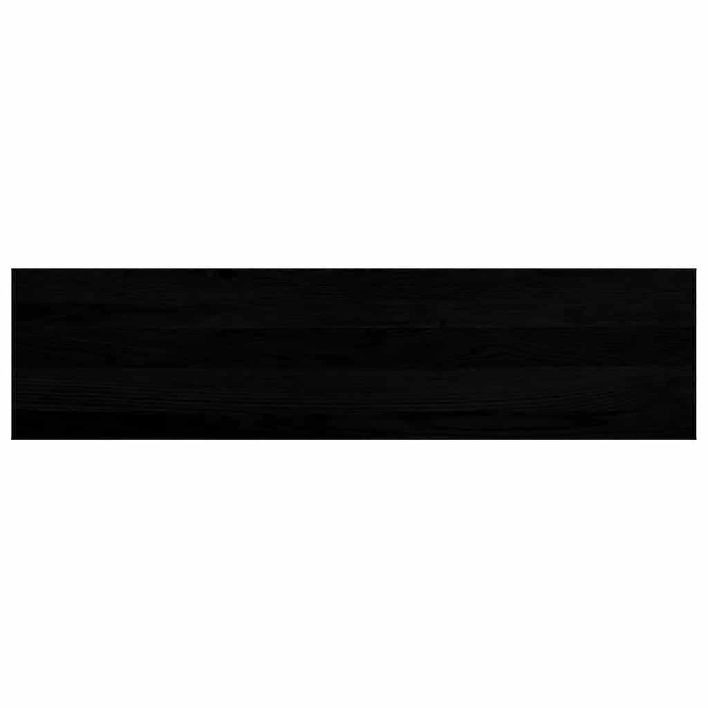 Davanzale in Legno Massello Rovere 100x25x2 cm Marrone-nero - Set 2 Pezzi