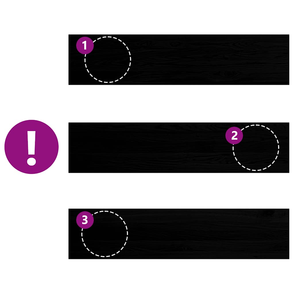 Davanzale in Legno Massello Rovere 110x25x2 cm Marrone-nero - Set 2 pz