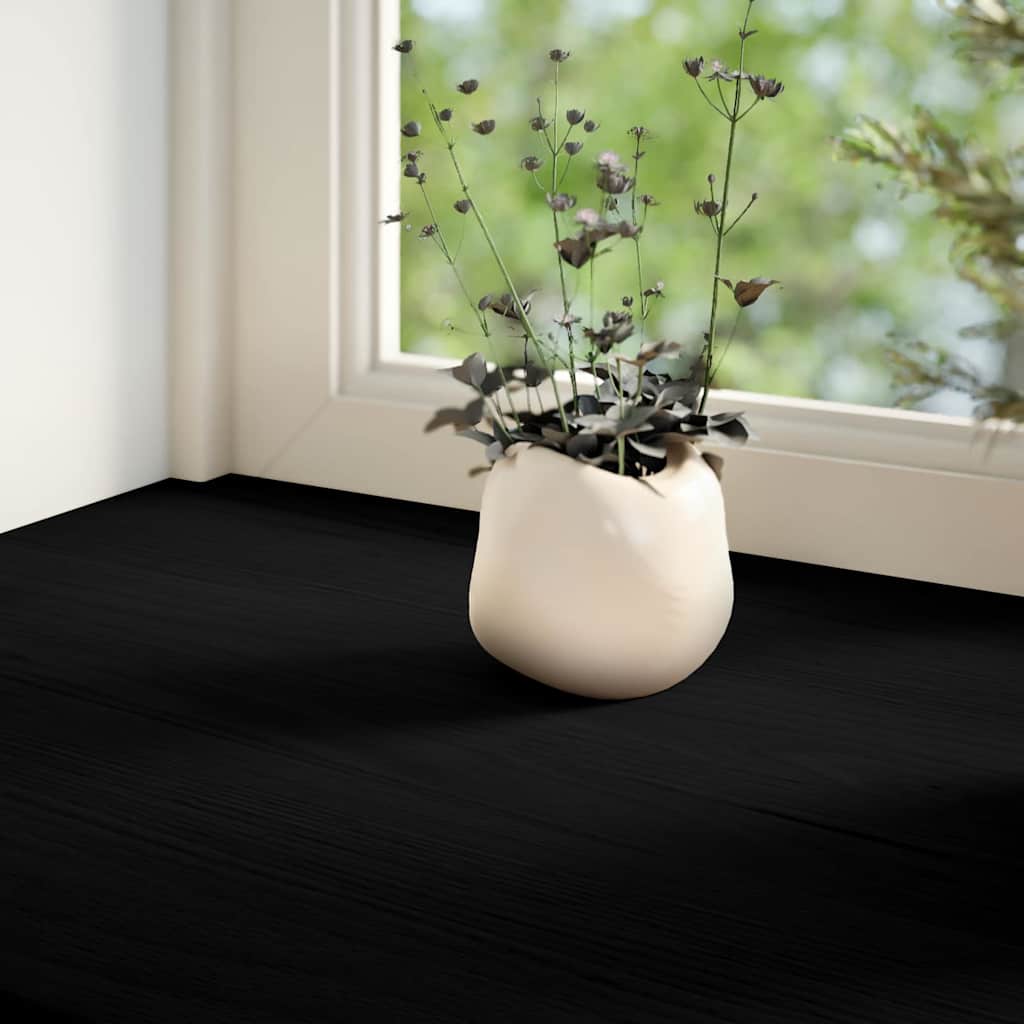Davanzale in Legno Massello Rovere 120x25x2 cm Marrone-nero - Set 2 pz