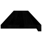 Davanzale in Legno Massello Rovere 120x25x2 cm Marrone-nero - Set 2 pz