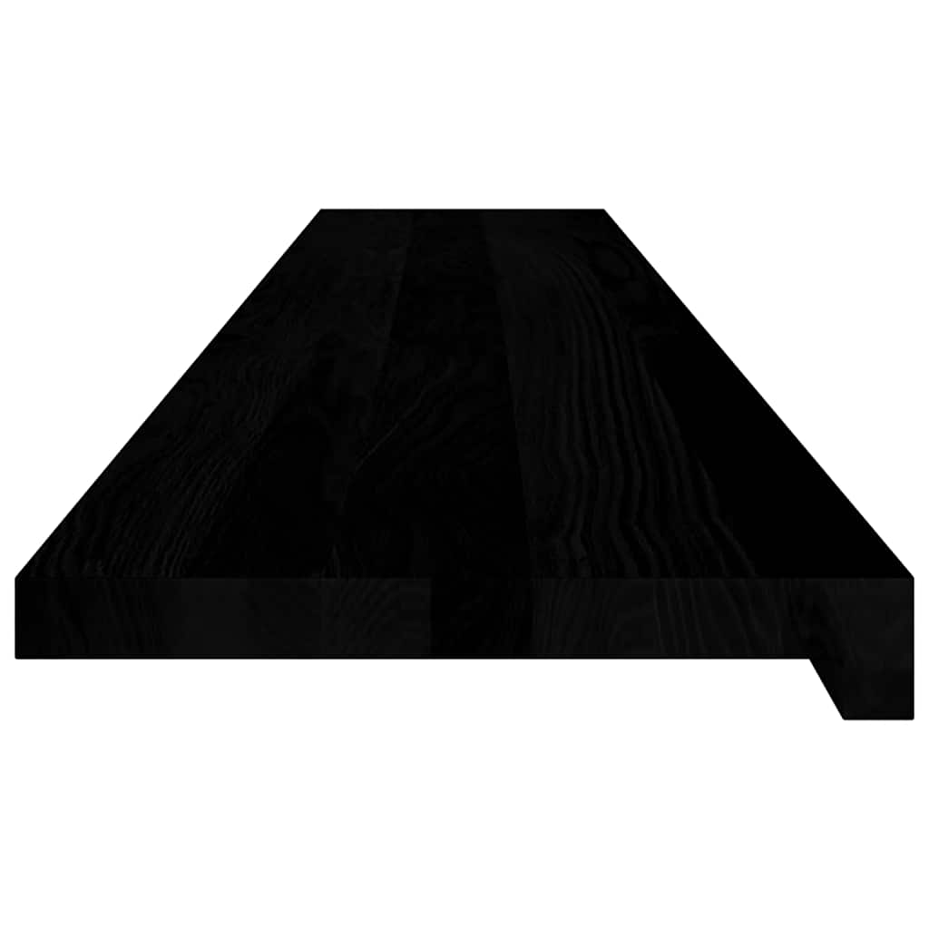 Davanzale in Legno Massello Rovere 140x25x2 cm Marrone-nero - Set 2 pz