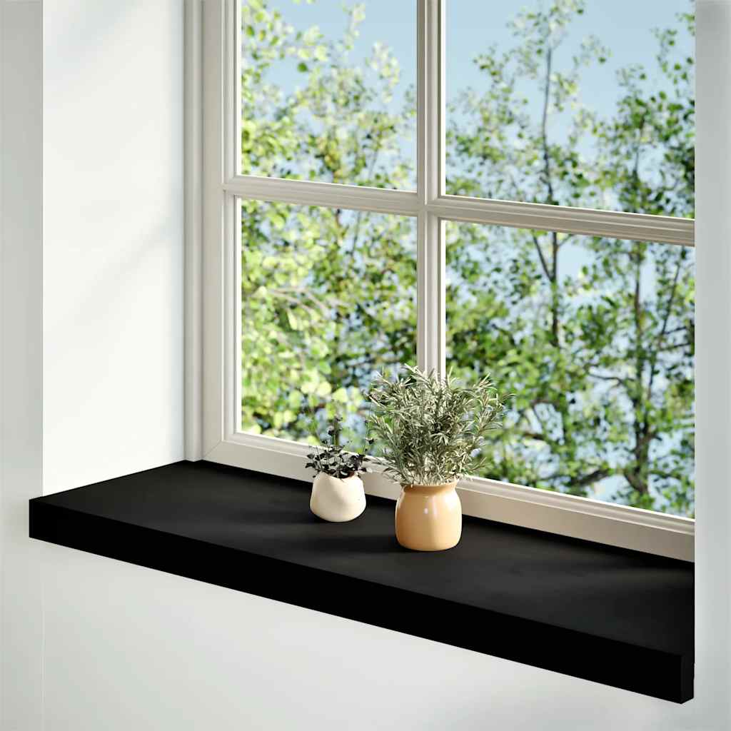 Davanzali in Legno Massello Rovere 80x30x2 cm Marrone-nero - Set 2 pz