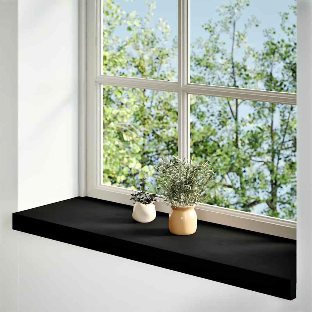 Davanzale Legno Massello Rovere 90x30x2 cm Marrone-nero 2 pz