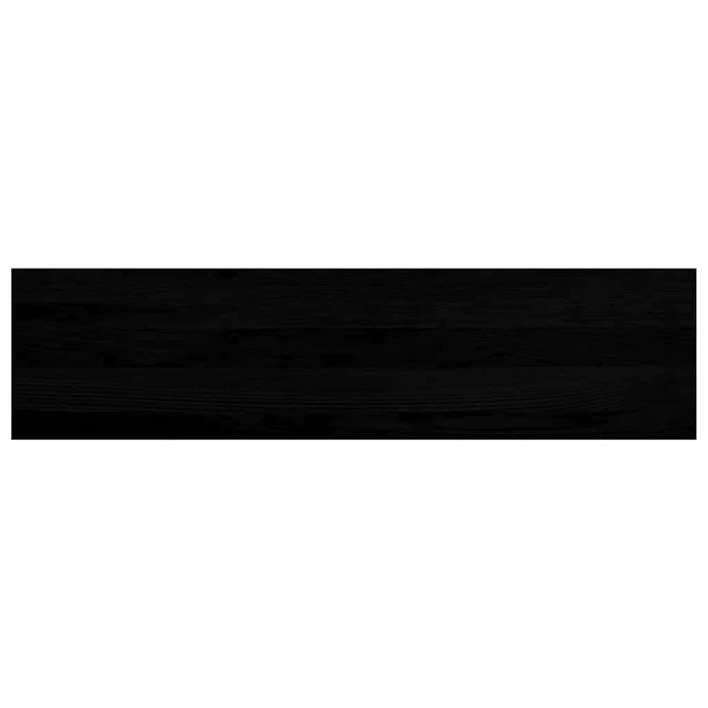Davanzale in Legno Massello Rovere 100x30x2 cm Marrone-nero - Set 2 pz