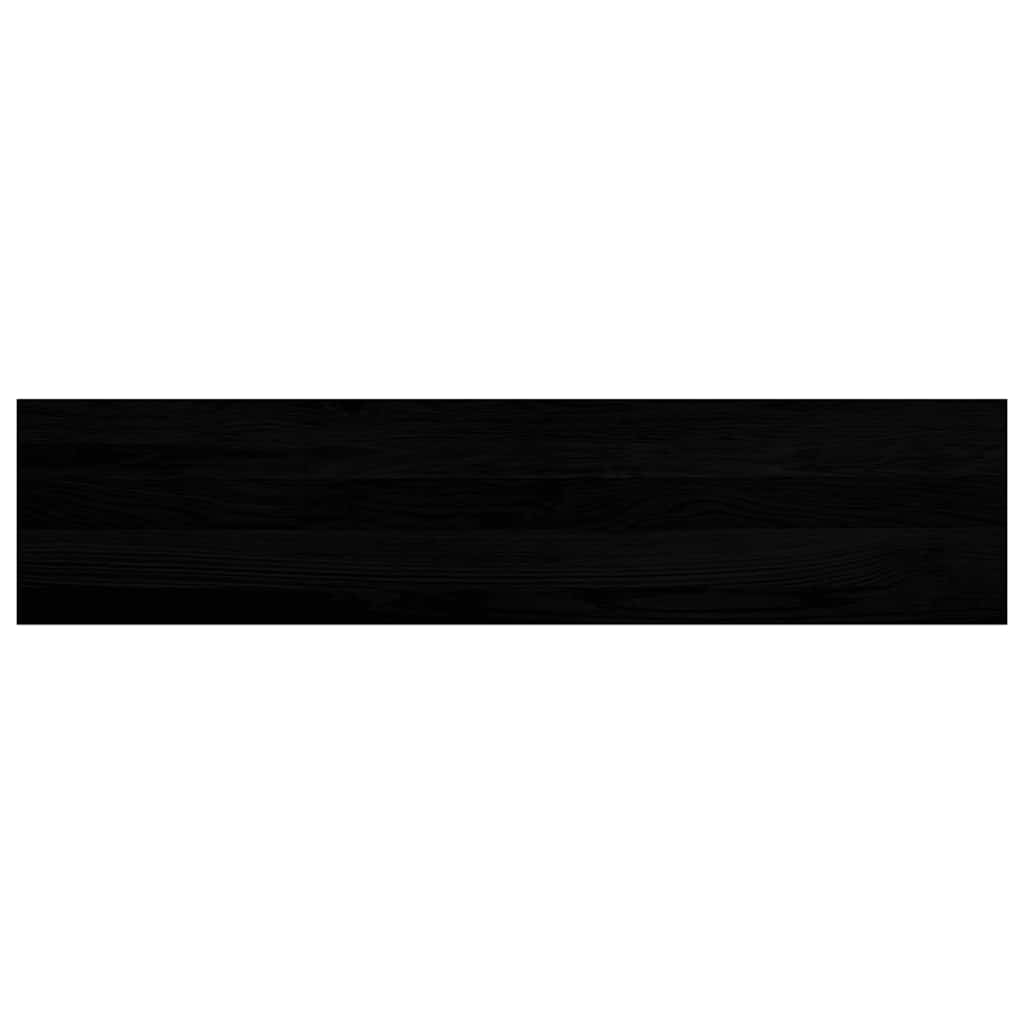 Davanzale in Legno Massello Rovere 110x30x2 cm Marrone-nero - Confezione 2 pz
