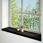 Davanzale in legno massello rovere 120x30x2 cm - Set 2 pz - Marrone-nero
