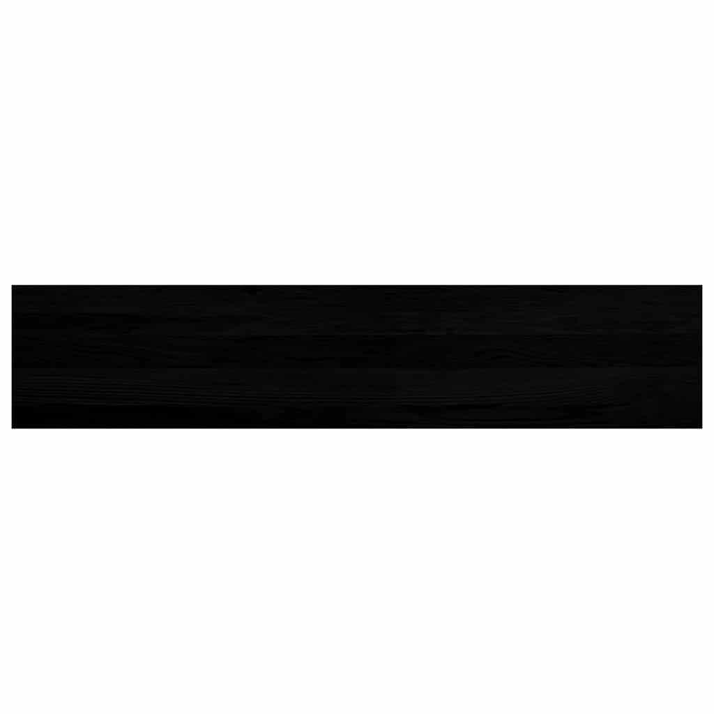 Davanzale in legno massello rovere 120x30x2 cm - Set 2 pz - Marrone-nero