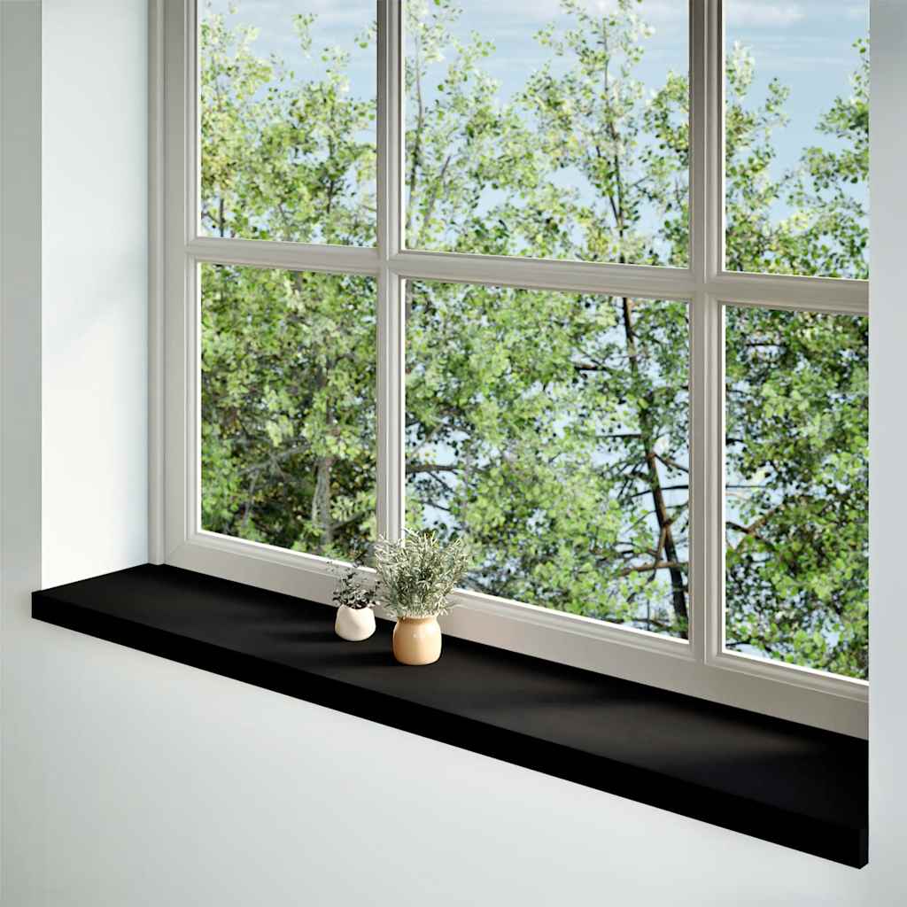 Davanzali in Legno Massello di Rovere 140x30x2 cm Marrone-nero - Set 2 Pezzi