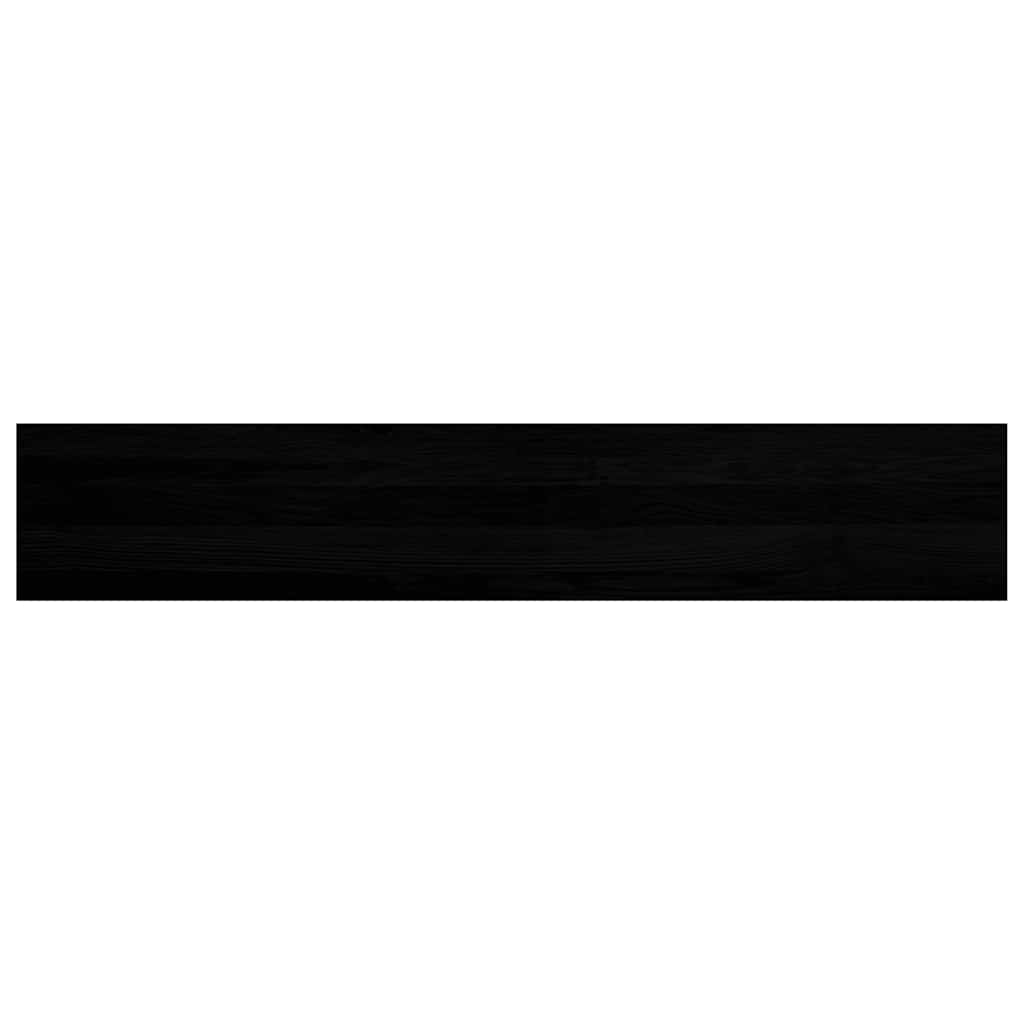 Davanzali in Legno Massello di Rovere 140x30x2 cm Marrone-nero - Set 2 Pezzi