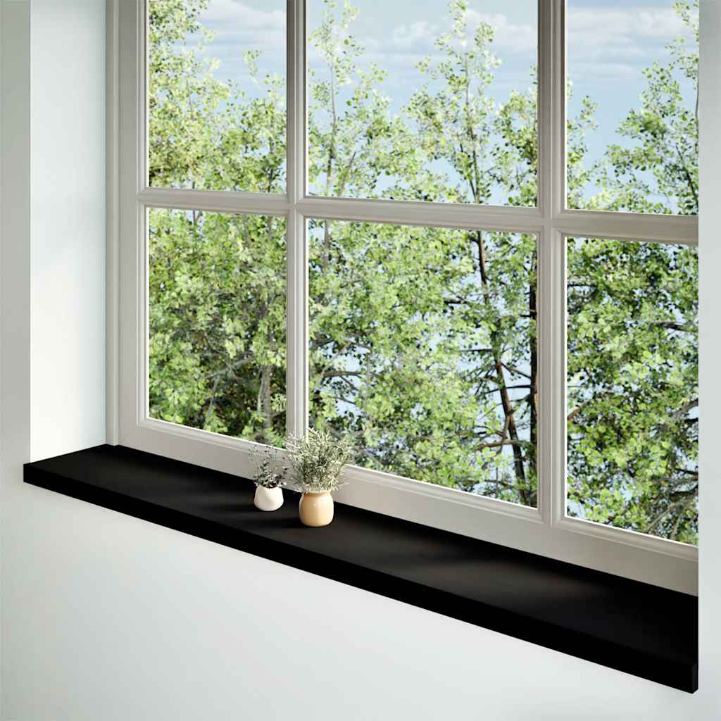 Davanzali 2 pz Marrone-nero 160x30x2 cm Legno Massello Rovere