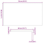 Davanzale in Legno Massello Rovere 70x40x2 cm Marrone-nero (2 pz)