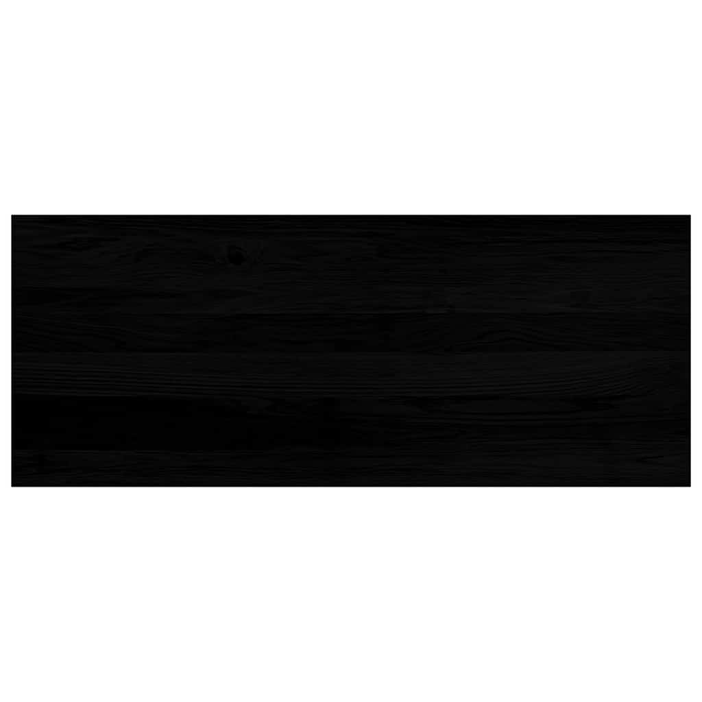 Davanzale in Legno Massello Rovere 100x40x2 cm Marrone-nero - Set 2 pz