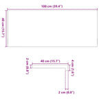 Davanzale in Legno Massello Rovere 100x40x2 cm Marrone-nero - Set 2 pz