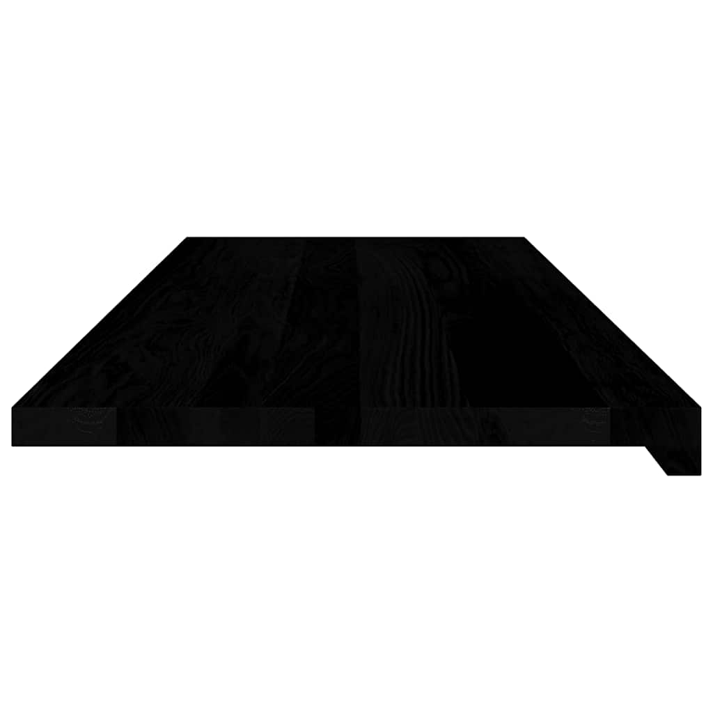 Davanzale in Legno Massello di Rovere 110x40x2 cm Marrone-nero - Set 2 Pezzi