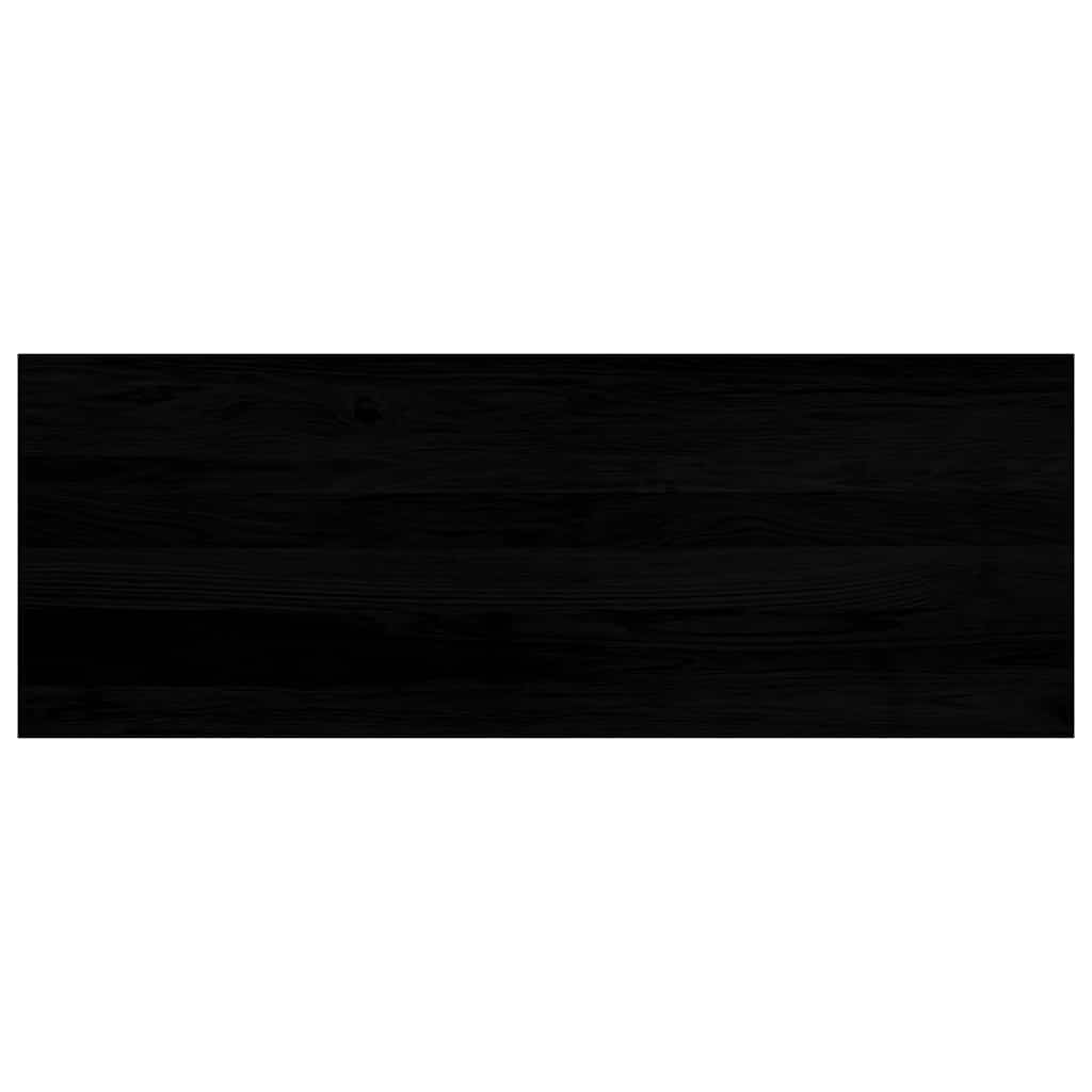 Davanzale in Legno Massello di Rovere 110x40x2 cm Marrone-nero - Set 2 Pezzi