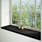 Davanzale in Legno Massello di Rovere 140x40x2 cm Marrone-nero - 2 pezzi