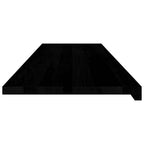 Davanzale in Legno Massello di Rovere 140x40x2 cm Marrone-nero - 2 pezzi
