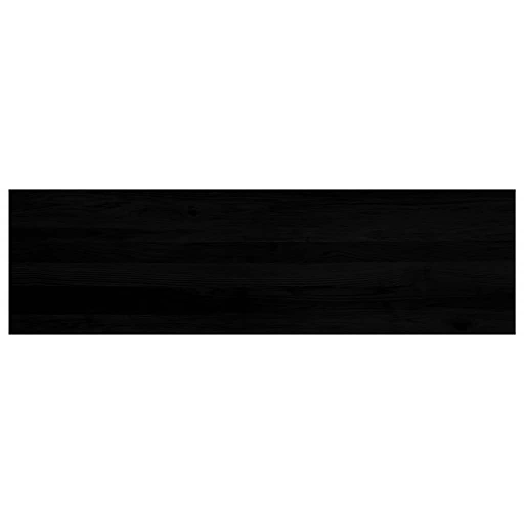 Davanzale in Legno Massello di Rovere 140x40x2 cm Marrone-nero - 2 pezzi