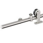 Kit Binari Porta Scorrevole 200 cm Acciaio Inossidabile Argento