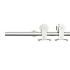Kit Binari Porta Scorrevole 200 cm Acciaio Inossidabile Argento