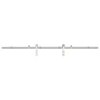 Kit Binari Porta Scorrevole 200 cm Acciaio Inossidabile Argento
