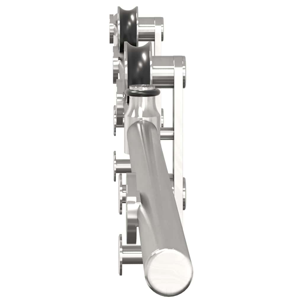 Kit Binari Porta Scorrevole 200 cm Acciaio Inossidabile Argento