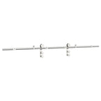Kit Binari Porta Scorrevole 200 cm Acciaio Inossidabile Argento
